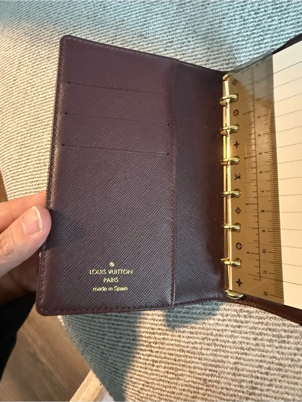 Louis Vuitton PM Mini Lin Beige and Burgundy Monogram Agenda